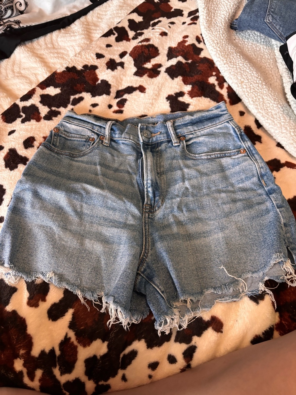 American Eagle Outfitters Light Blue High-Rise Denim Shorts